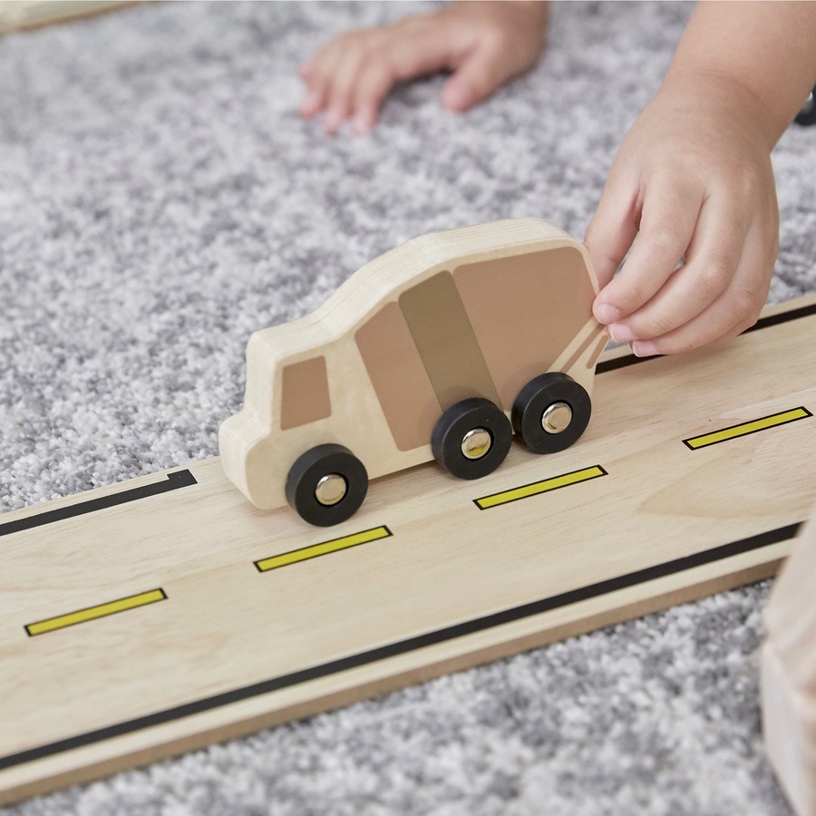 Guidecraft Double-Sided Roadway System - 42 Pc. Set - Skill Learning: Shape, Construction, Creativity - 42 Pieces - Vehicles - GUC6715