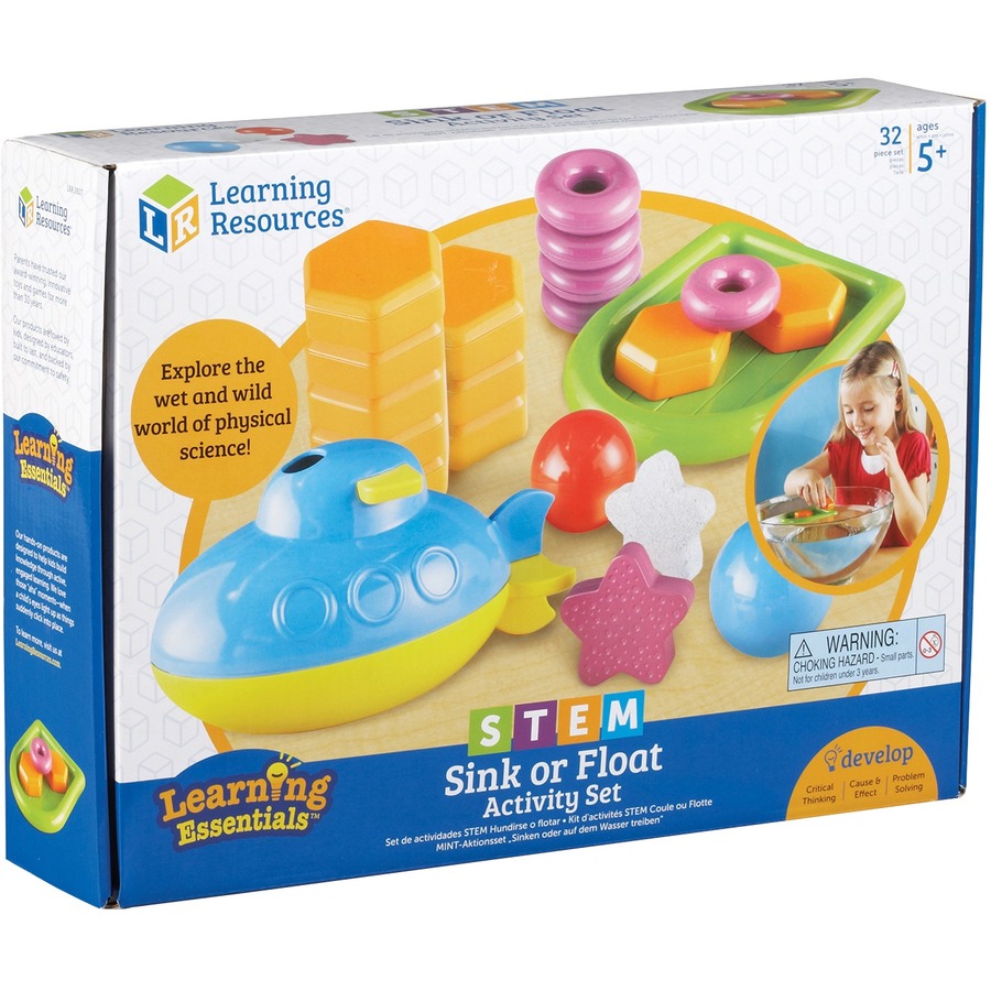 Learning Resources STEM Sink or Float Activity Set - Theme/Subject: Fun - Skill Learning: STEM, Problem Solving, Critical Thinking, Exploration, Color - 32 Pieces - 6-10 Year - Sand & Water Play - LRN2827
