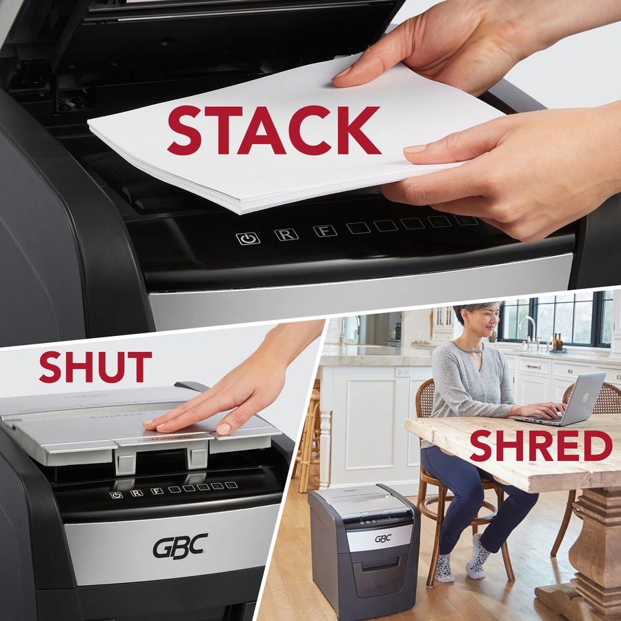 GBC AutoFeed+ Home Shredder 60X Super Cross-Cut - Black - Cross-Cut/Confetti-Cut Shredders - GBCWSM1757601