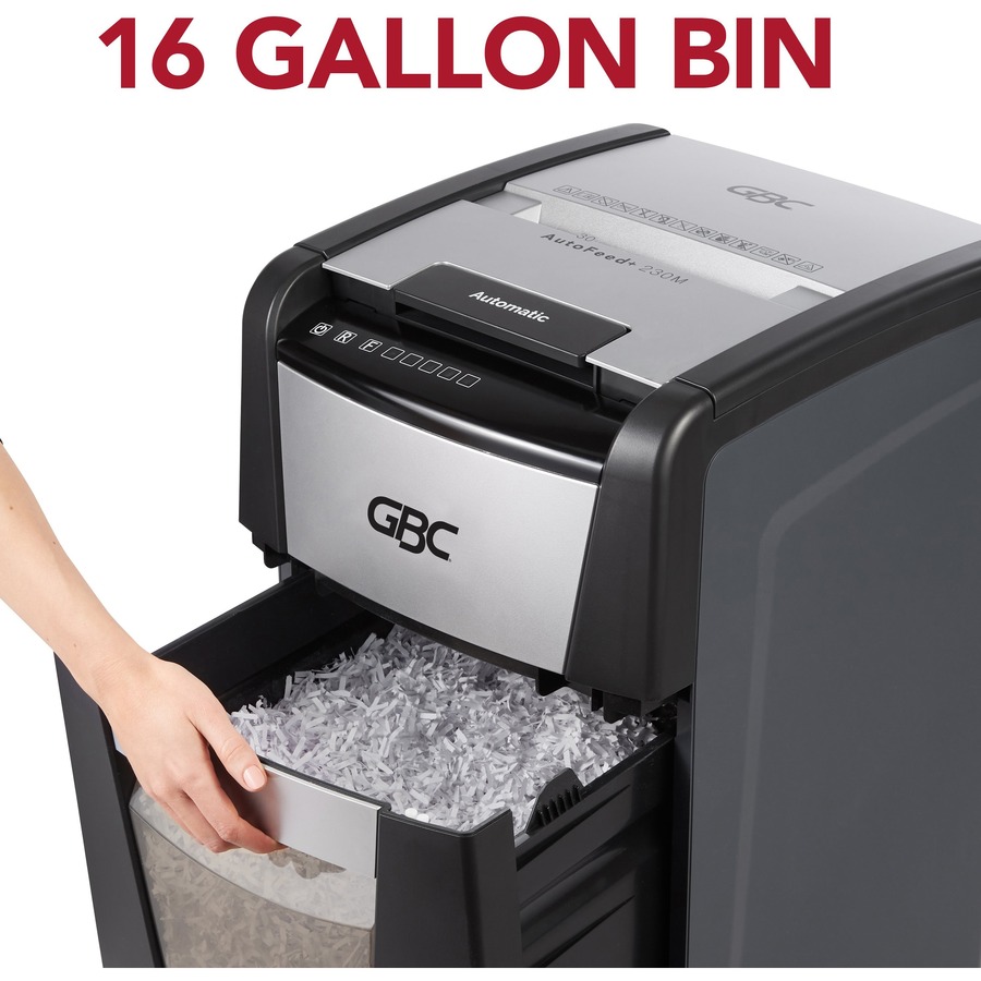 GBC AutoFeed+ Office Shredder 300X, Super Cross-Cut, 300 Sheets - Cross-Cut/Confetti-Cut Shredders - GBCWSM1757608