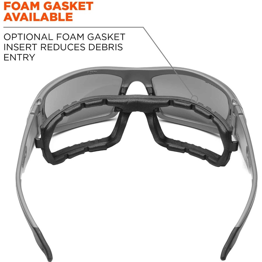 Skullerz Silver Mirror Safety Glasses - Recommended for: Sport, Shooting, Boating, Hunting, Fishing, Skiing, Construction, Landscaping, Carpentry - UVA, UVB, UVC, Debris, Dust Protection - Silver Mirror Lens - Black Frame - Scratch Resistant, Durable, Non