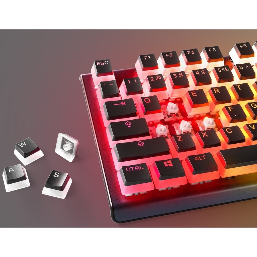SteelSeries PrismCaps Universal Double Shot PBT Keycaps - Keyboard - Black