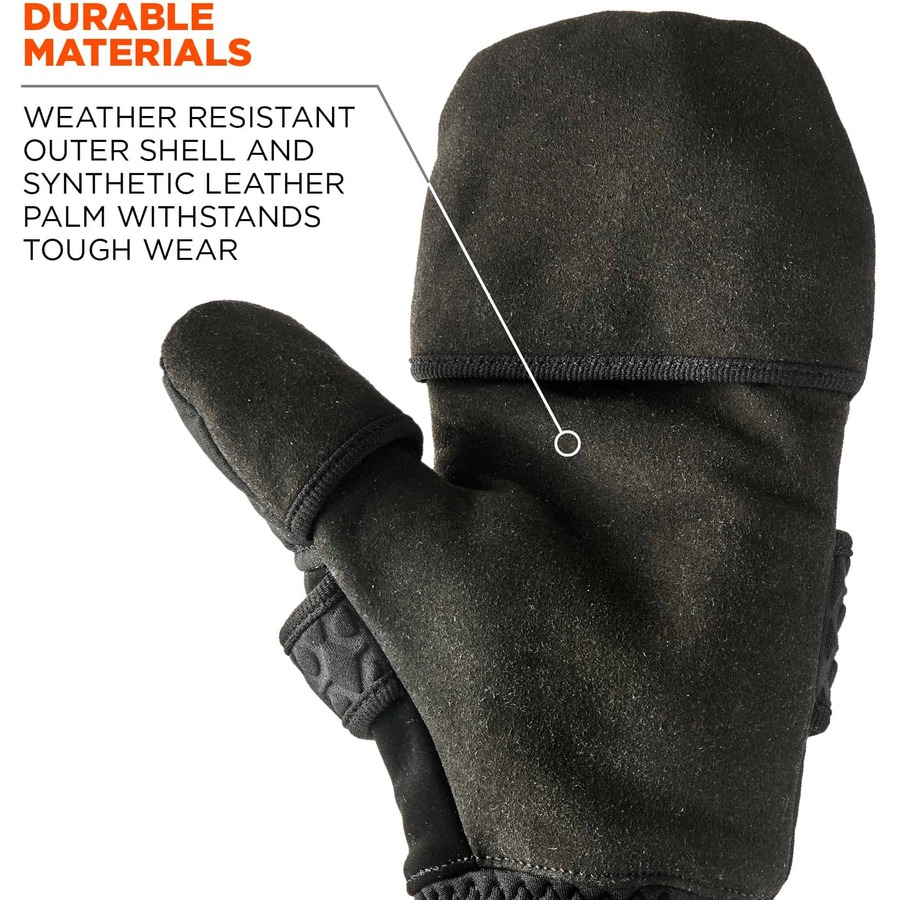 ProFlex 901 Half-Finger Leather Impact Gloves, BLACK, Size XL