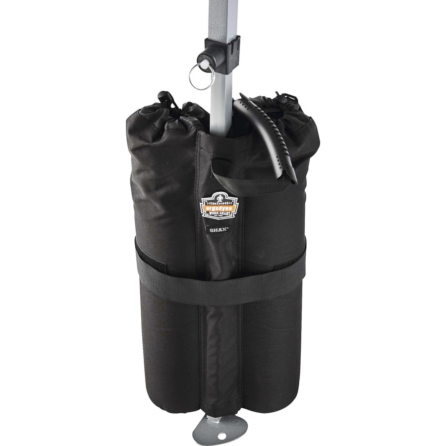 Shax 6094 One Size Tent Weight Bags - 40 lb Capacity - 10" Width x 7" Length - Black - Polyurethane, Polyester - 1Each - Tent