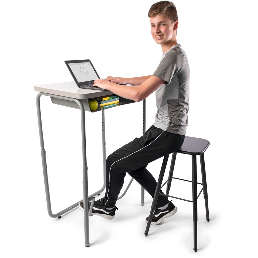 Safco AlphaBetter 1224DE Student Desk - Rectangle Top - 200 lb Capacity - Adjustable Height - 29" to 43" Adjustment - 27.75" Table Top Width x 19.75" Table Top Depth x 1.20" Table Top Thickness - 43" Height - Assembly Required - High Pressure Laminate (HP