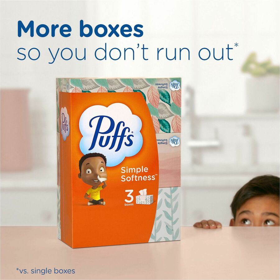 Puffs Basic Facial Tissue - 2 Ply - 8.40" x 8.20" - White - 64 Per Box - 1 / Box