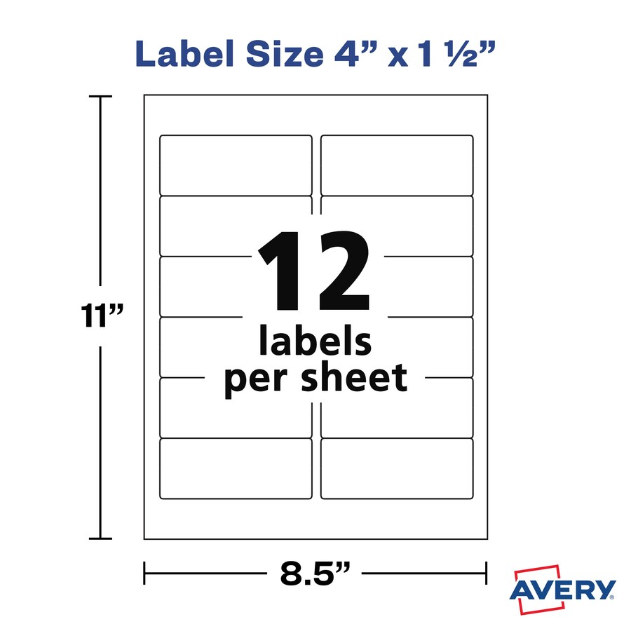 Avery® Floppy Disk Label - Permanent Adhesive - Rectangle - Matte White - 1 / Carton