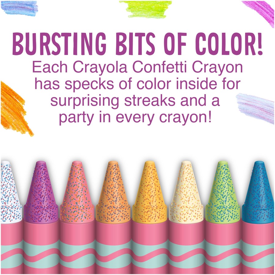 Crayola Confetti Crayons - 2" Length - Multi - 24 / Pack