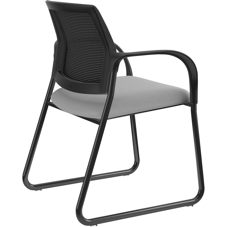 HON Ignition Chair - Frost Fabric Seat - Black Mesh Back - Black Steel Frame - Sled Base - Frost - Armrest