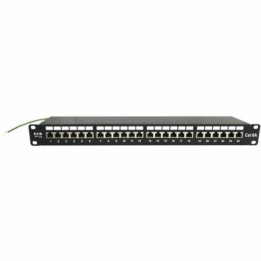 Eaton Tripp Lite Series 24-Port Cat6a Shielded Patch Panel - 10 Gbps, STP, 110 Punch Down, RJ45, 1U, TAA