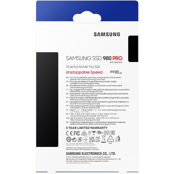 SAMSUNG 980 Pro W/HEATSINK 2TB M.2 NVMe PCIe 4.0 SSD