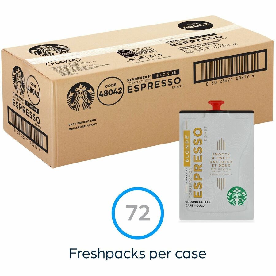 Starbucks Freshpack Espresso Coffee - Compatible with Flavia Barista - Blonde - 72 / Carton