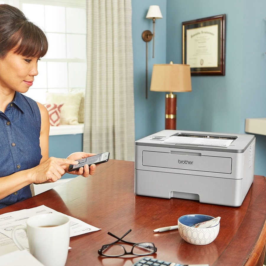 Brother Workhorse HL-L2379DW Desktop Wireless Laser Printer - Monochrome - 36 ppm Mono - 2400 x 600 dpi Print - Automatic Duplex Print - 250 Sheets Input - Ethernet - Wireless LAN - Apple AirPrint, Mopria, Wi-Fi Direct, Brother Mobile Connect - 15000 Page