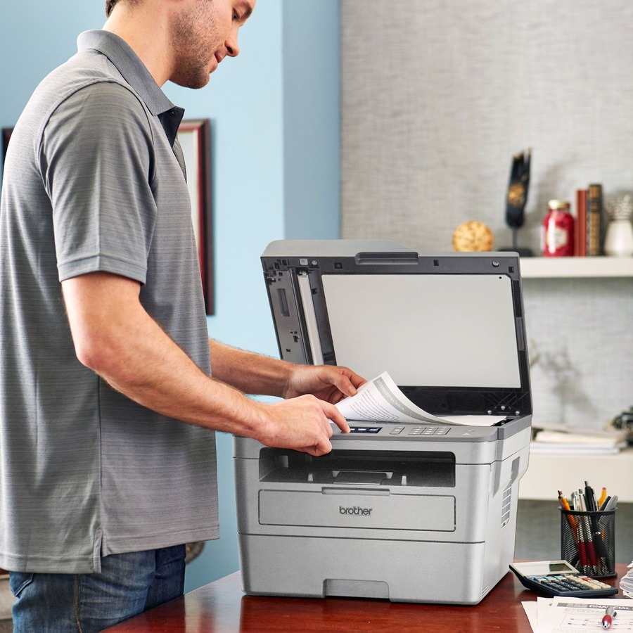 Brother Workhorse MFC-L2759DW Wireless Laser Multifunction Printer - Monochrome - Copier/Fax/Printer/Scanner - 36 ppm Mono Print - 2400 x 600 dpi Print - Automatic Duplex Print - Up to 15000 Pages Monthly - 250 sheets Input - Color Flatbed Scanner - 1200 