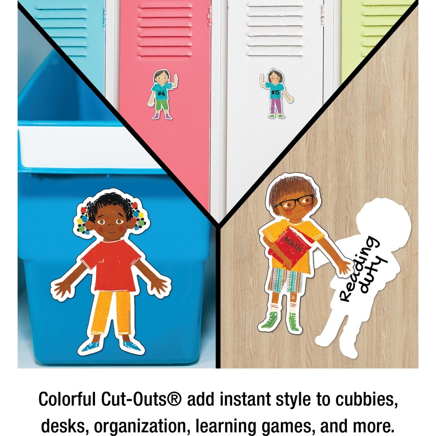 Carson Dellosa Education All Are Welcome Kids Cut-Outs - Classroom, Decoration, Fun and Learning, Display, Door, Party, Award - 36 / Pack - Card Stock - Accents - CDP120625