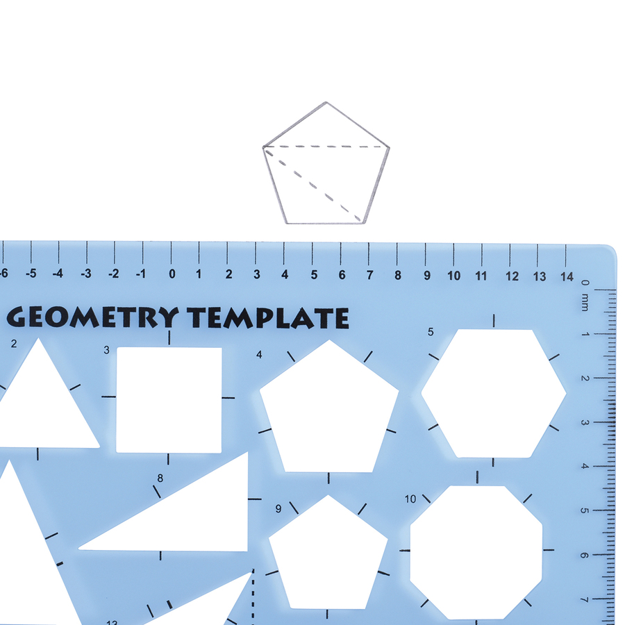 Learning Advantage Geometry Template - Plastic - Blue - 1 Each - Geometry - LAD7826