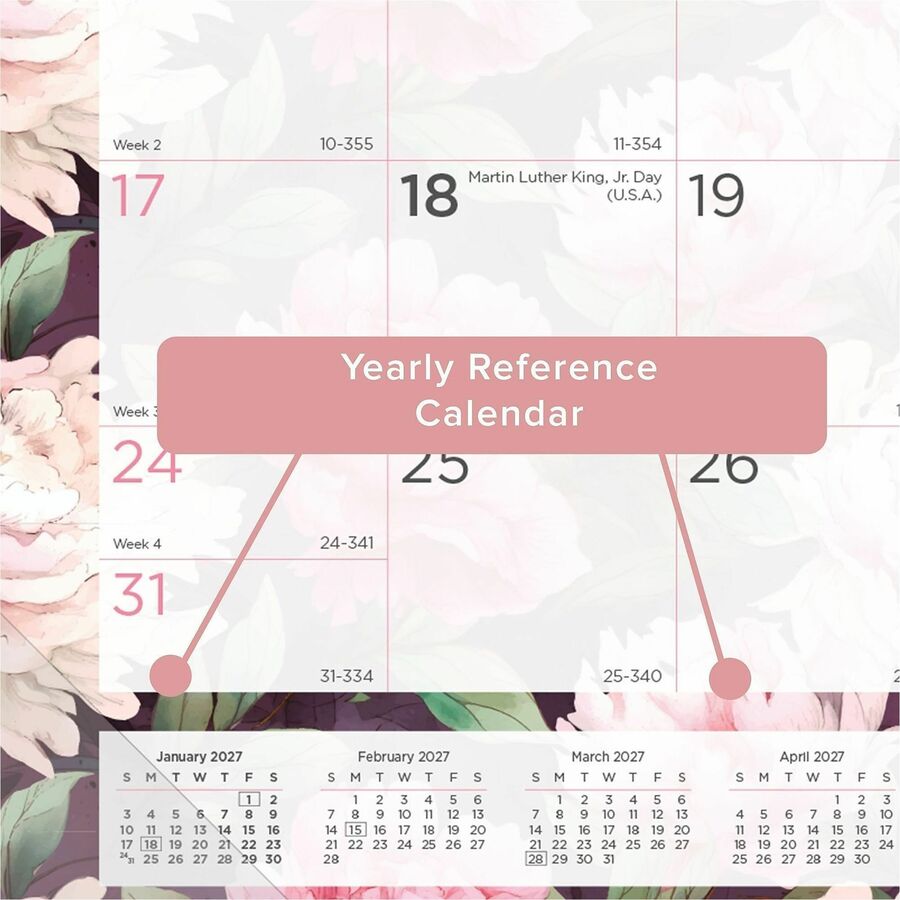Picture of Brownline Monthly Floral Desk Pad
