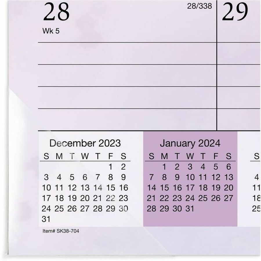 At-A-Glance Beautiful Day 2025 Monthly Desk Pad Calendar, Standard, 21 3/4" x 17" - Standard - Julian Dates - Monthly - 12 Month - January 2025 to December 2025 - 1 Month Single Page Layout - 21 3/4" x 17" Sheet Size - White Sheet - 2 x Holes - Headband -