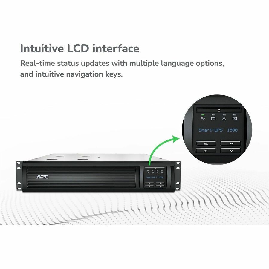 APC Smart-UPS, Line Interactive, 1500VA, Rackmount 2U, 120V, 6x NEMA 5-15R outlets, SmartConnect Port+Network Card, AVR, LCD