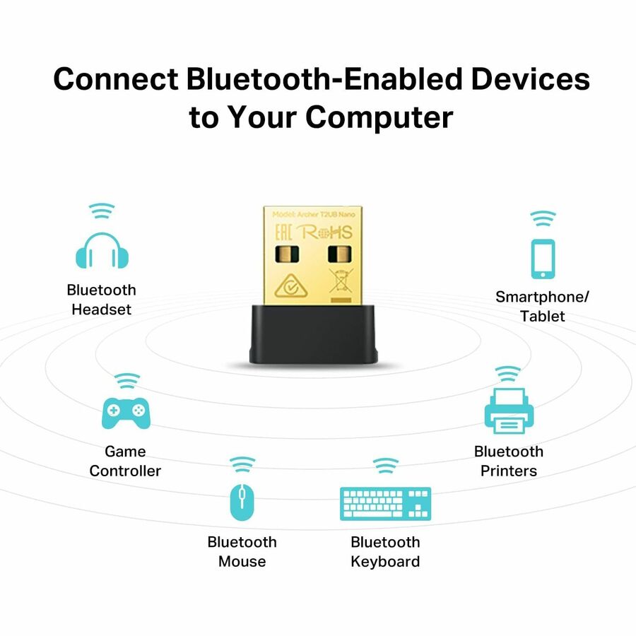 TP-Link Archer T2UB Nano - Nano 2-in-1 USB WiFi Bluetooth Adapter AC600