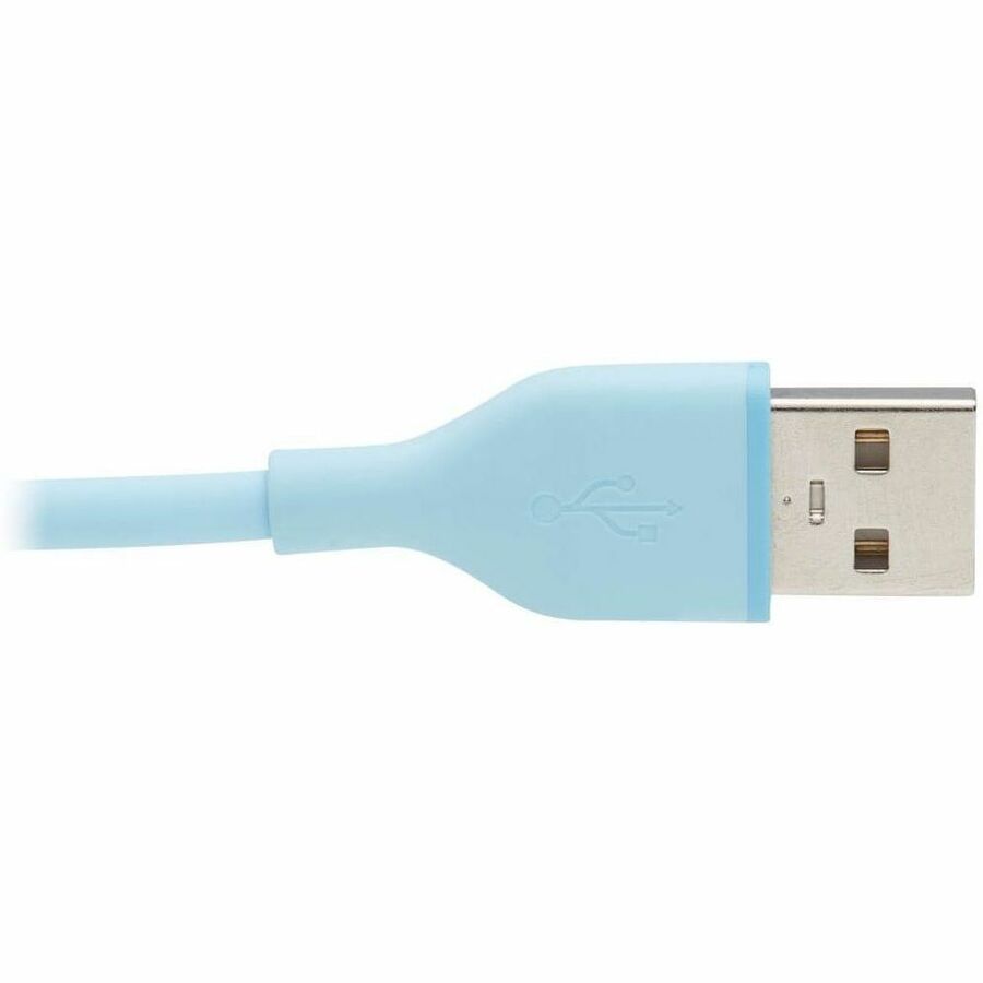 Eaton Tripp Lite Series Safe-IT USB-A to USB-C Antibacterial Cable, USB 2.0, Ultra Flexible (M/M), Light Blue, 3 ft. (0.91 m)