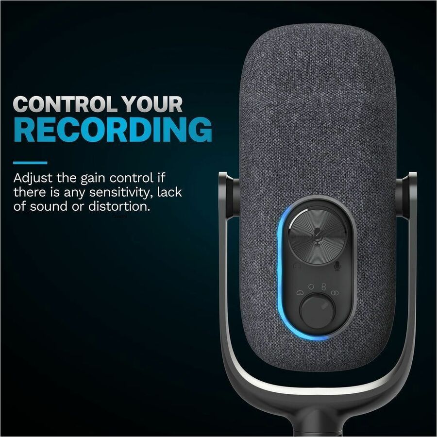 Black EPIC TALK USB desktop microphone for voice calls and content recording — alternate view 4