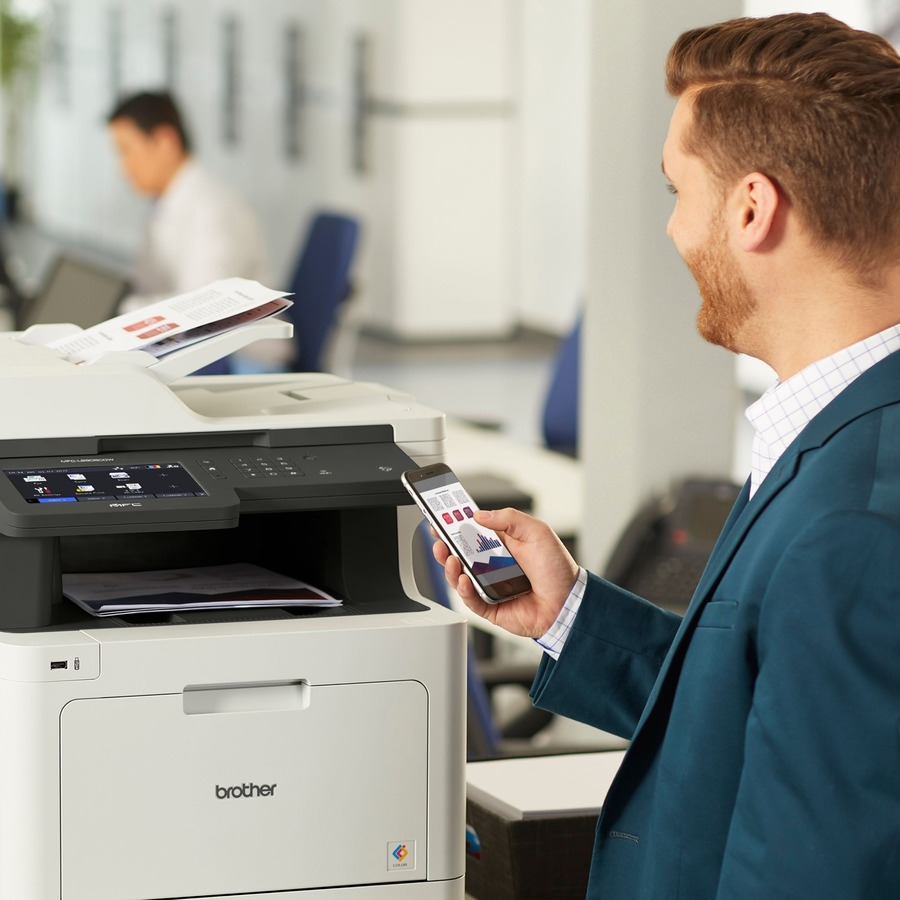 Brother MFC-L8905CDW Wireless Laser Multifunction Printer - Color - Copier/Fax/Printer/Scanner - 33 ppm Mono/33 ppm Color Print - 2400 x 600 dpi Print - Automatic Duplex Print - Up to 60000 Pages Monthly - Color Flatbed/ADF Scanner - 1200 dpi Optical Scan