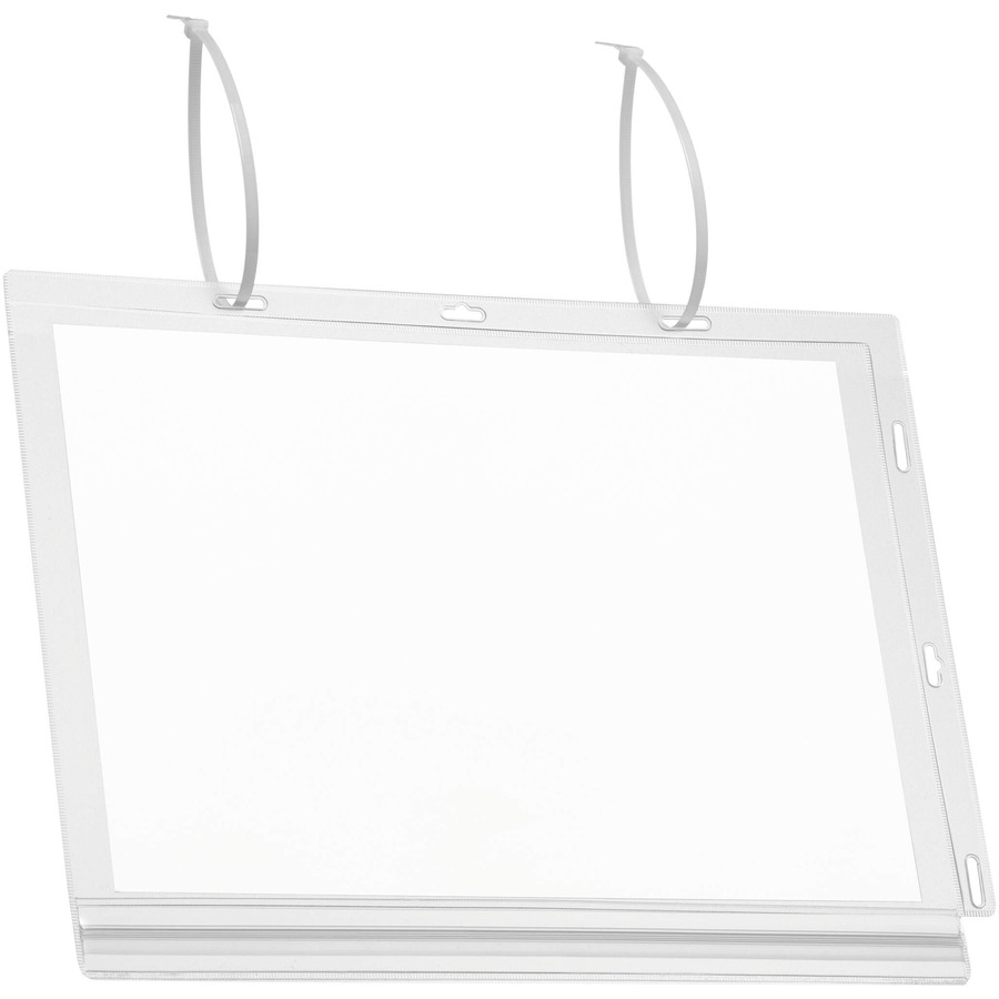 Water resistant cable tie document pocket which is ideal for displaying information outdoors such as garden centers, saunas, swimming pools, gates and notice boards, where notices come into contact with splashing water.