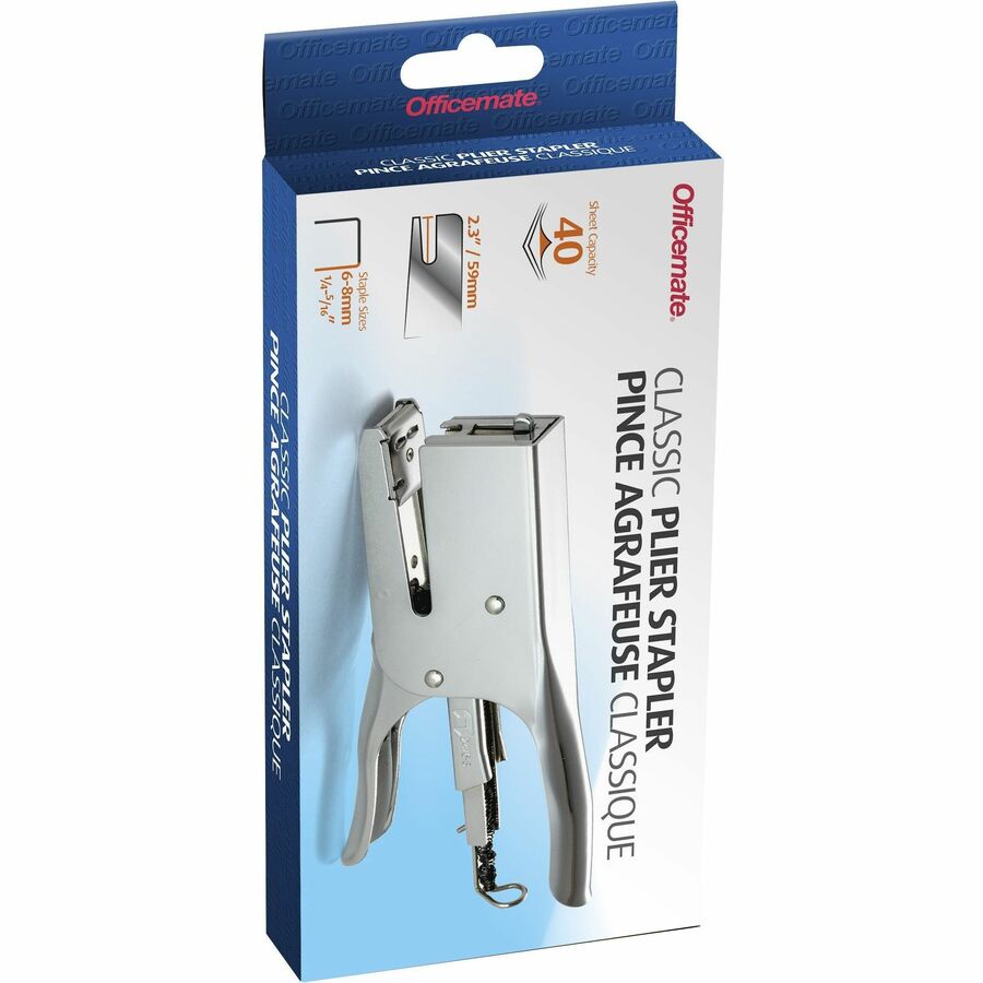 Officemate Plier Stapler - 1/4" , 5/16" Staple Size - 1 - Silver