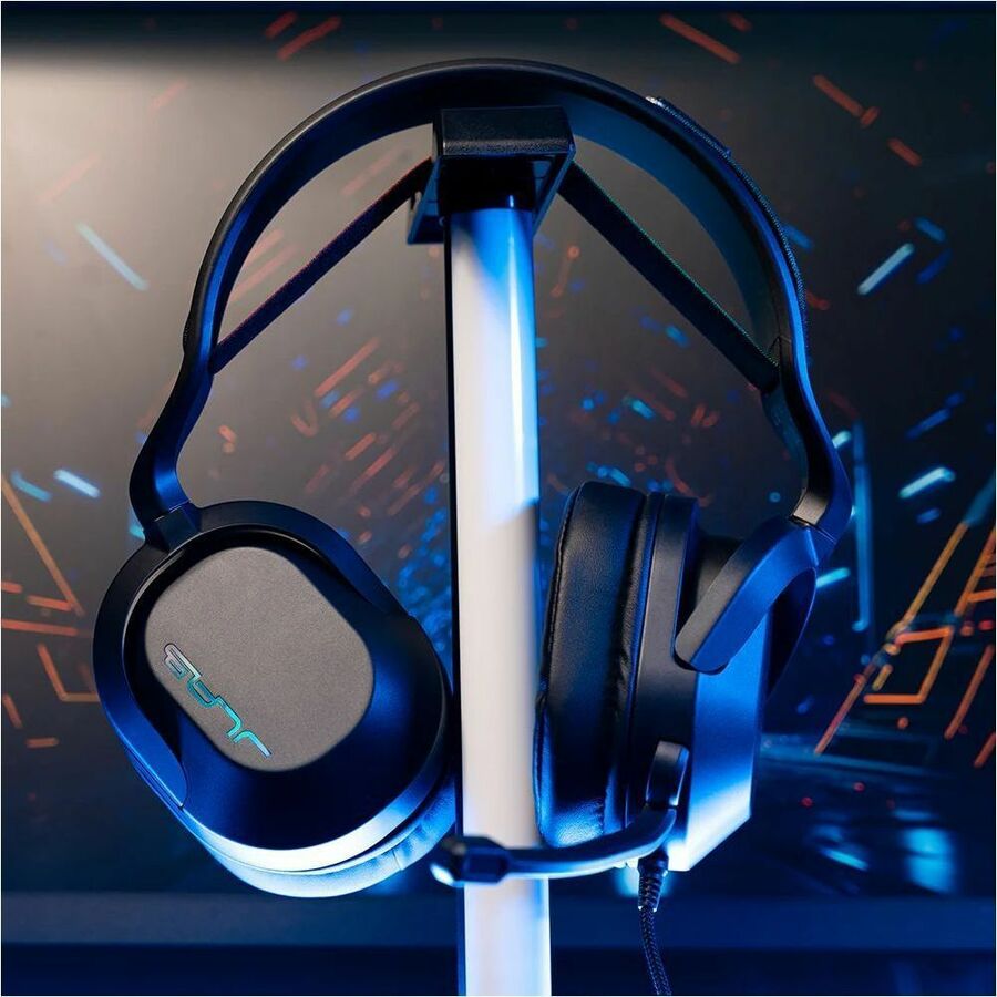 JLab Audio NIGHTFALL over-ear wired gaming headset in black with boom microphone — alternate view 4