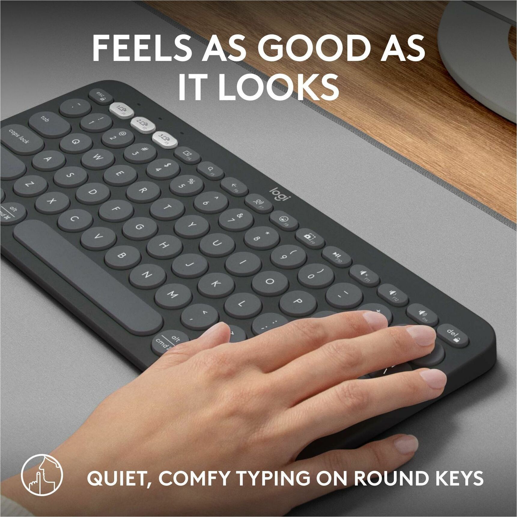 LOGITECH K380s Pebble Keys 2 Keyboard - Tonal Graphite