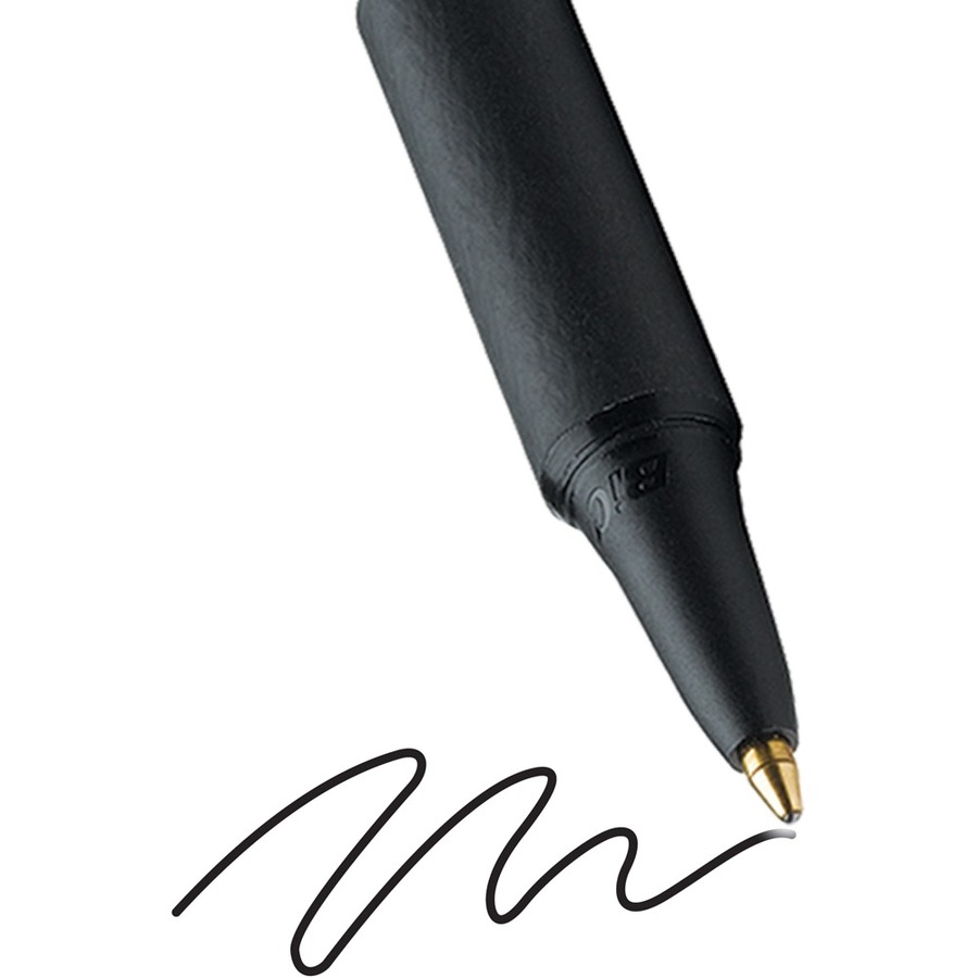 BIC Clic Stic Retractable Ballpoint Pens - Medium Pen Point - Retractable - Black - White Barrel - 1 Dozen = BICCSM11BK