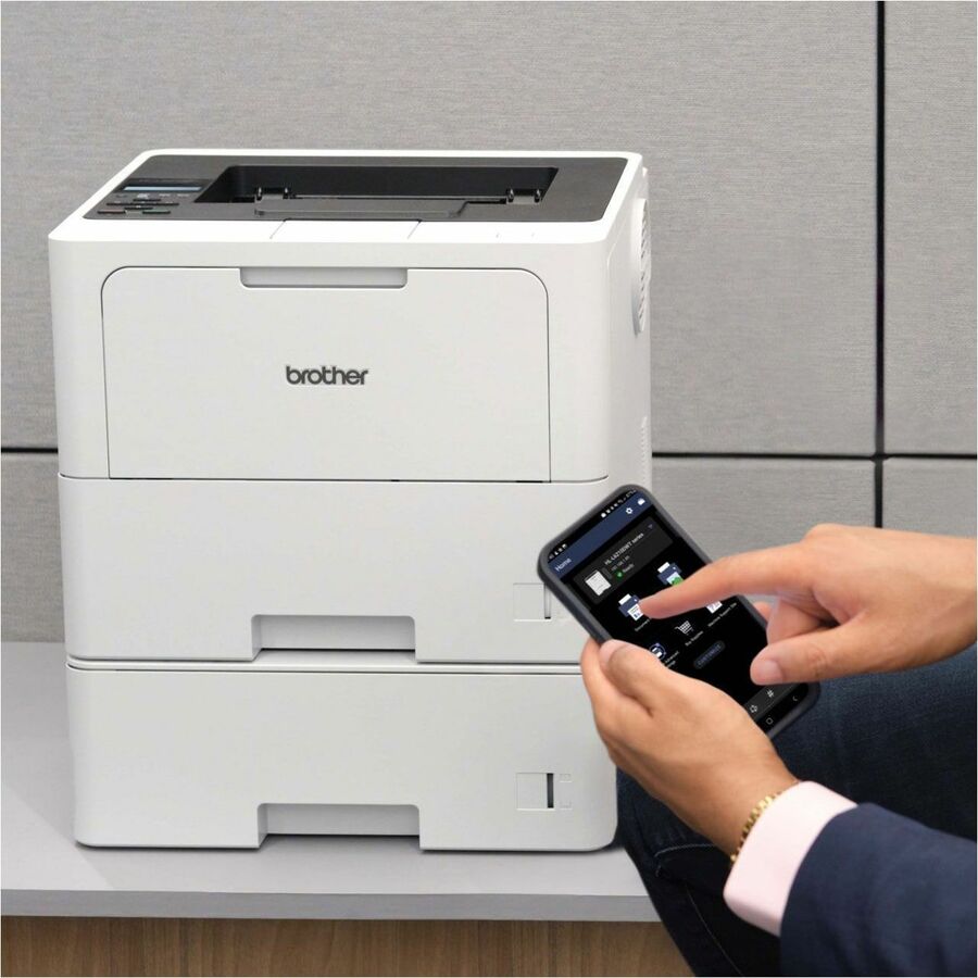 Brother HL-L6210DWT Business Monochrome Laser Printer with Dual Paper Trays, Wireless Networking, and Duplex Printing - Printer - 50 ppm Mono Print - 1200 x 1200 dpi class - Gigabit Ethernet - Hi-Speed USB 2.0