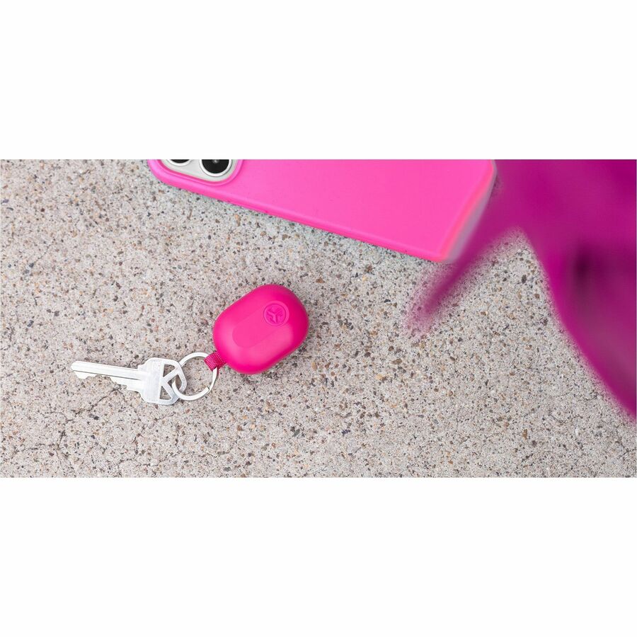 JLab JBuds Mini true wireless earbuds in pink with compact charging case — alternate view 4