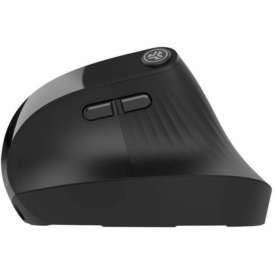 JLAB JBuds Ergonomic Wireless Mouse in black, shown from a top-front angle — alternate view 4