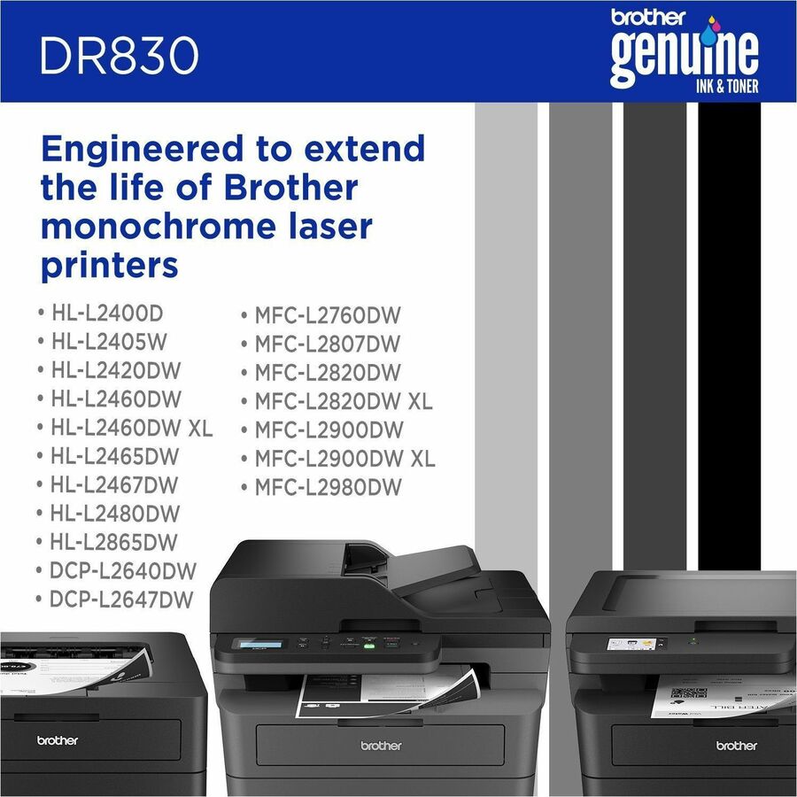 Brother Genuine DR830 Drum Unit - Laser - 15000 Pages - 1 Each