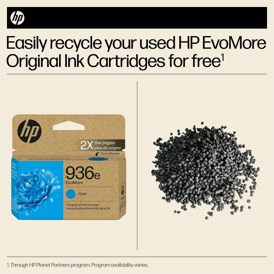 HP EvoMore 936e Original High Yield Inkjet Ink Cartridge - Cyan - 1 Each - 1650 Pages