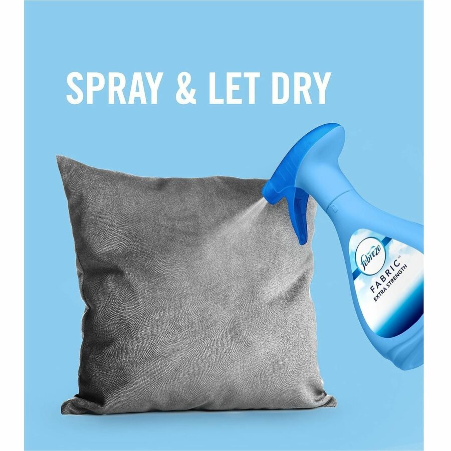 PGC08858 - Extra-Strength Fabric Refresher Spray eliminates heavy odors that sneak their way into your fabrics. Easily replace pesky odors with long-lasting smells of a freshly cleaned home - even if you haven't cleaned. Use on hard-to-wash fabrics like carpets, furniture, upholstery, bedding, toys and more. Simply turn the nozzle, spray with sweeping motions to lightly mist your fabrics and let dry.