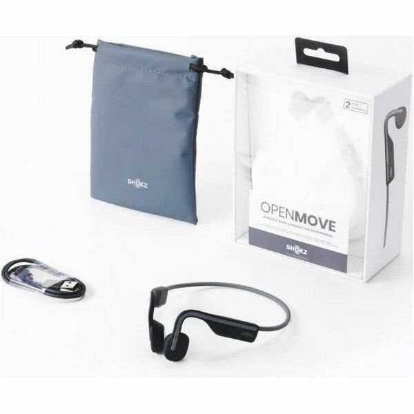 SHOKZ OpenMove Bluetooth Bone Conduction On-Ear Sport Headphones Grey