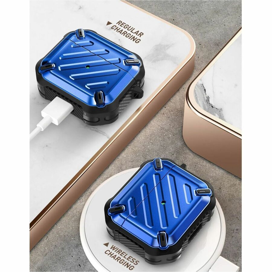 SUPCASE Unicorn Beetle Pro Rugged Charging Case Apple AirPods (Gen 3) - Metallic Blue