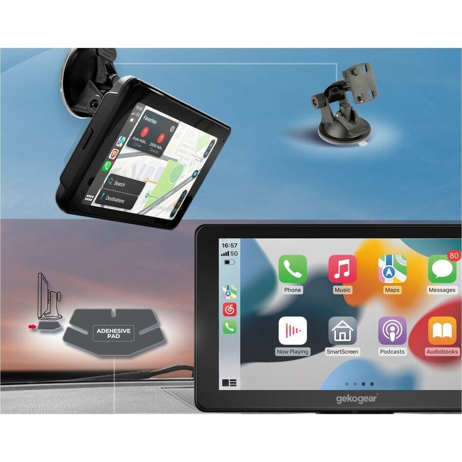 Adesso ORBIT C110 7 inch portable infotainment display with CarPlay Android Auto and dual camera — alternate view 4
