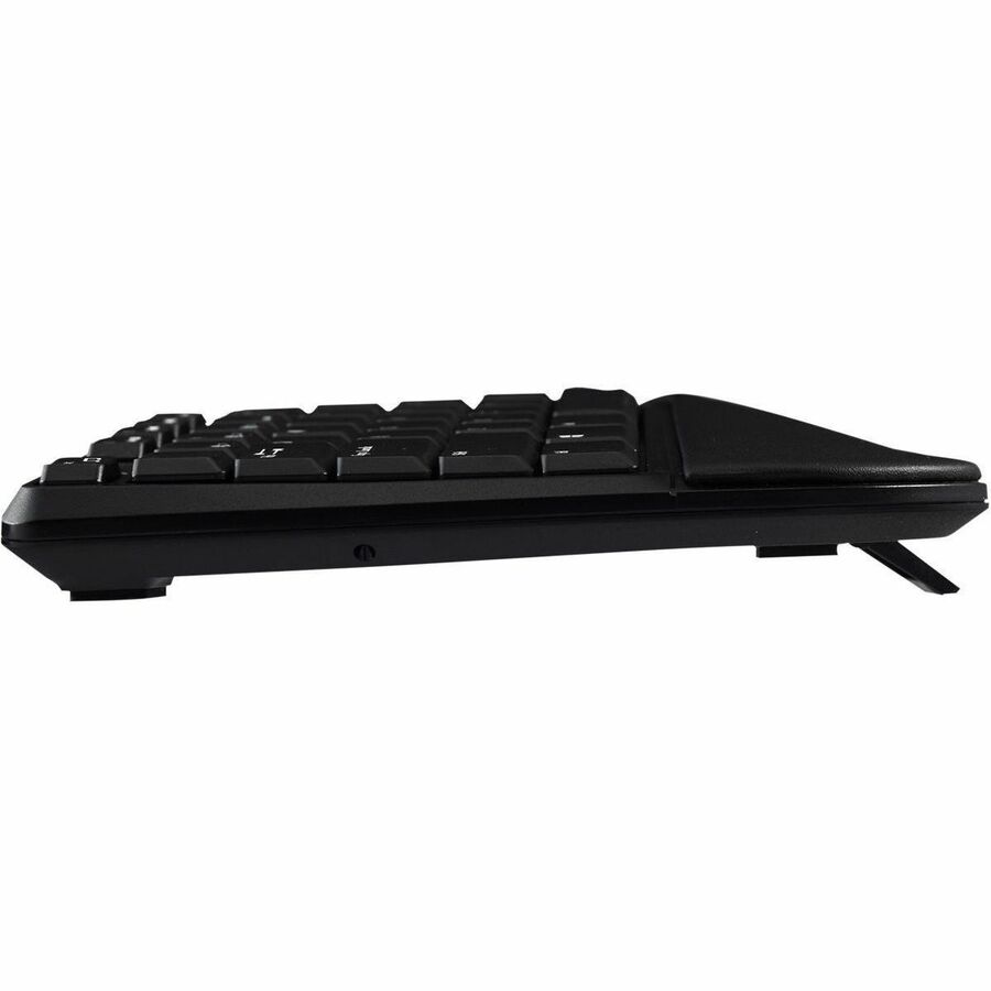 V7 Bluetooth Split Ergonomic Keyboard and Mouse Combo - Business - US Layout - English (US) - QWERTY - Black - Wireless Connectivity - Bluetooth - RF - 2.4GHz - Full Size - Padded Palm Rest - USB Interface - Windows - MacOS - ChromeOS - Ergo - Dual Mode Connection - Multimedia keys - Lasered keycaps -Battery included