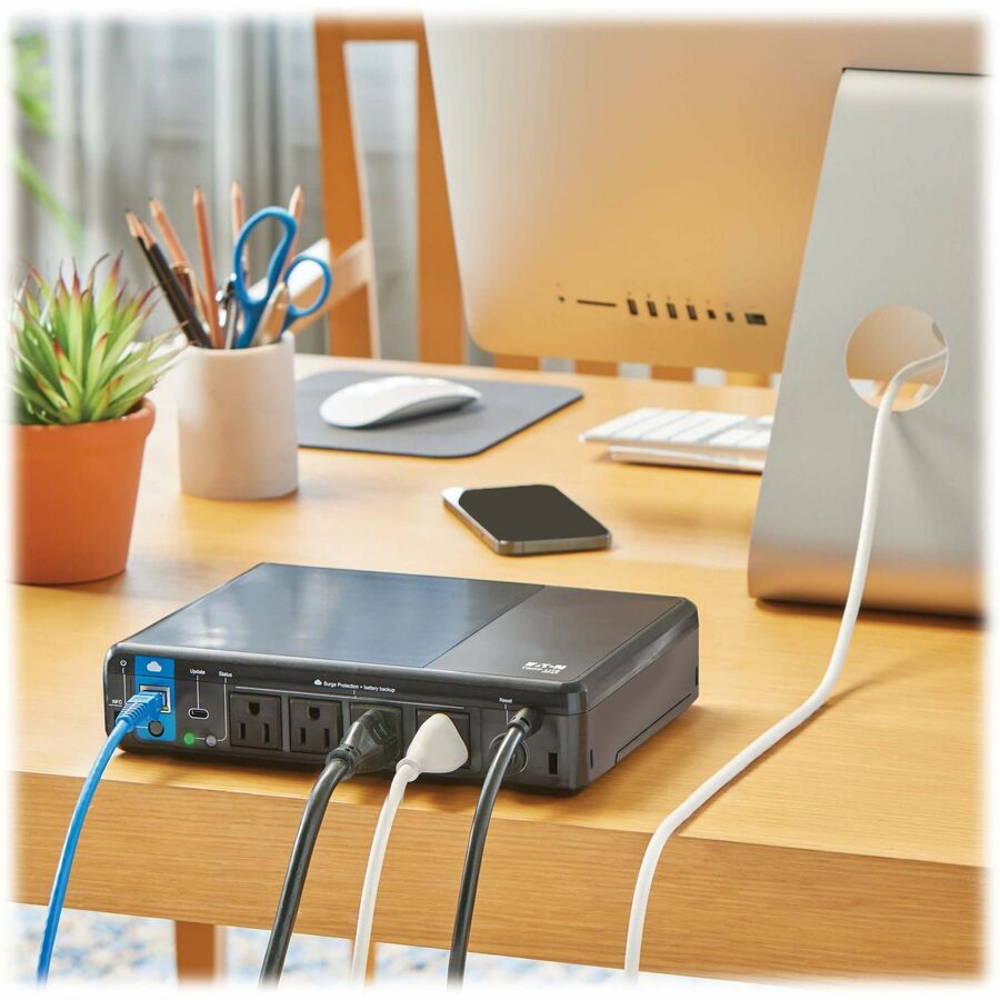 Eaton Tripp Lite Series 600VA 300W 120V Standby Cloud-Connected UPS with Remote Monitoring - 4 NEMA 5-15R Outlets (Surge + Battery Backup), 5-15P Plug, Desktop