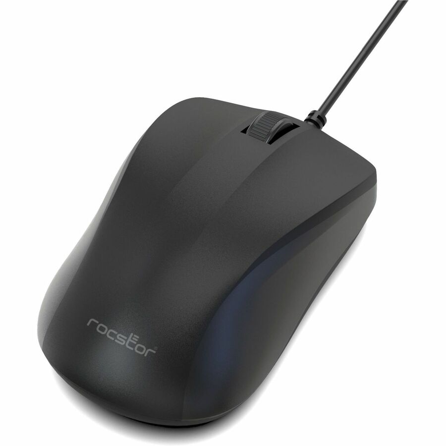 Rocstor Premium QM1 Silent Clicking USB Wired Contoured Mouse - 1200 dpi