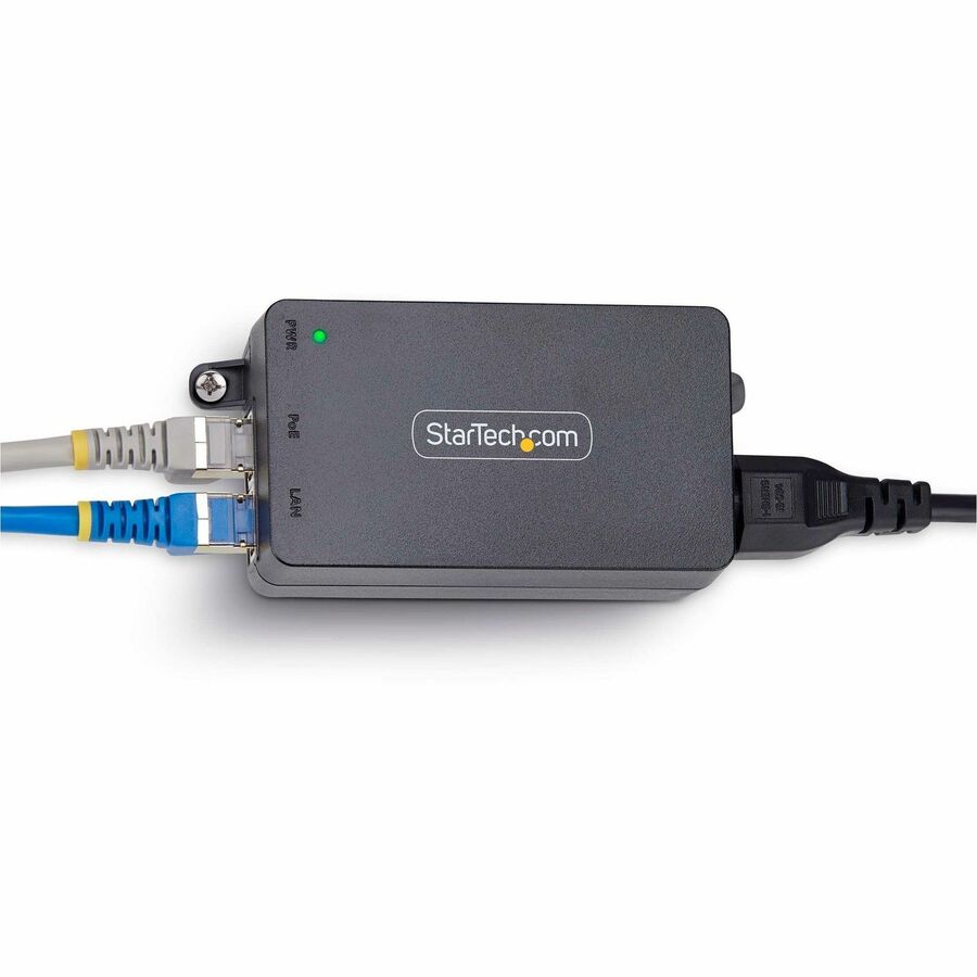 StarTech.com 1-Port Gigabit PoE+ Injector, 10M/100M/1G Ethernet, PoE/PoE+ (802.3af/802.3at), 30W Power Budget, Wall Mountable, Unmanaged