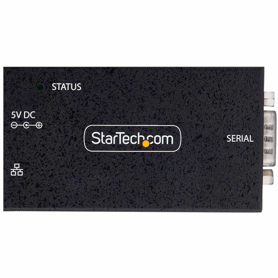 StarTech 1-Port Serial to Ethernet Adapter, 802.3af PoE Powered Serial Device Server, Wall/DIN Rail Mount, LAN To DB9 Converter, TAA