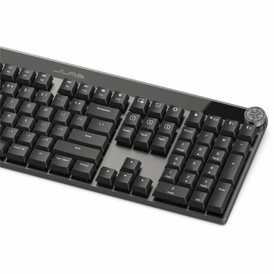JLab Audio EPIC Mechanical Wireless Keyboard full-size, backlit keys, black — alternate view 4
