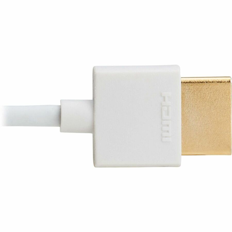 Eaton Tripp Lite Series Slim High-Speed HDMI Cable with Ethernet and Digital Video with Audio, UHD 4K 60 Hz (M/M), White, 3 ft. (0.9 m)