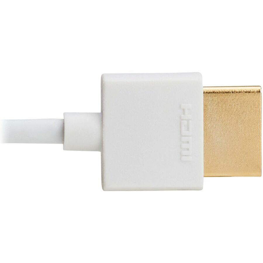 Eaton Tripp Lite Series Slim High-Speed HDMI Cable with Ethernet and Digital Video with Audio, UHD 4K 60 Hz (M/M), White, 10 ft. (3.1 m)