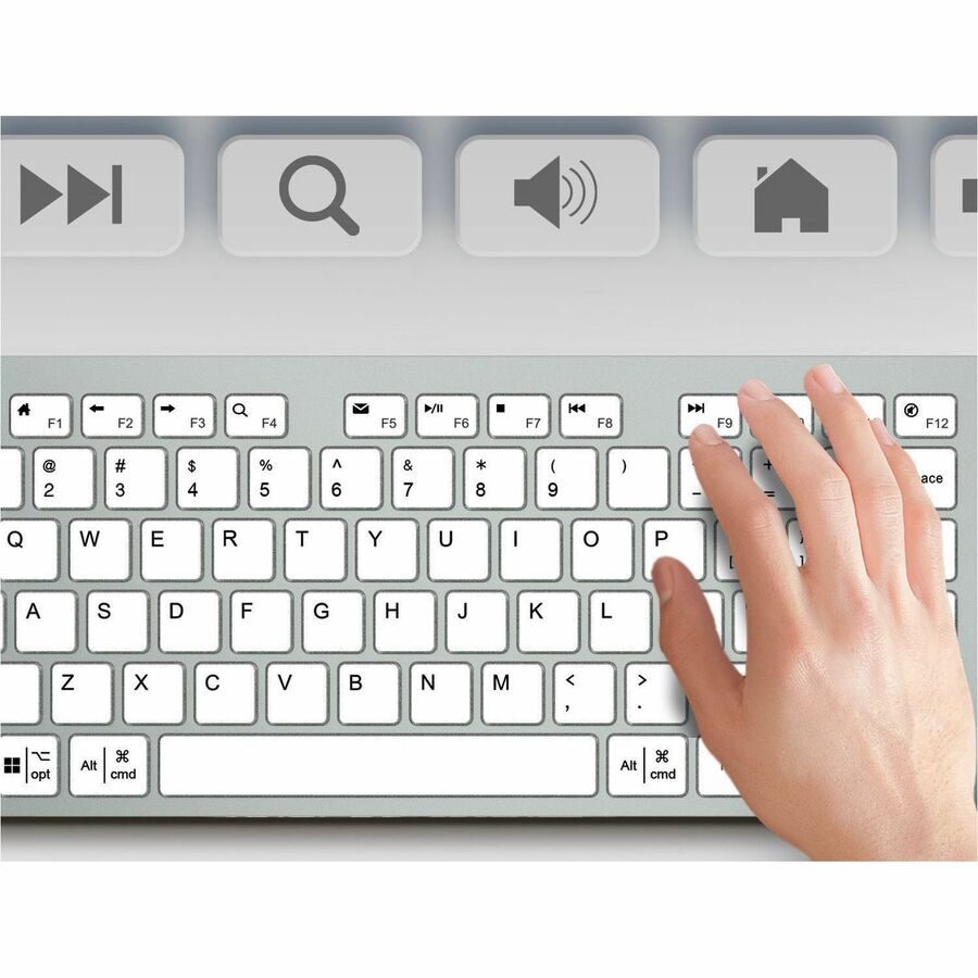 Clavier EasyTouch AKB-730UW - C&acirc;ble Connectivit&eacute; - USB Type C Interface - Fran&ccedil;ais (Canada) - Blanc Adesso